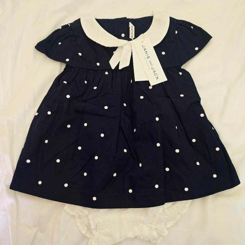 Janie and Jack Blue Babydoll Dress with Peter Pan Collar